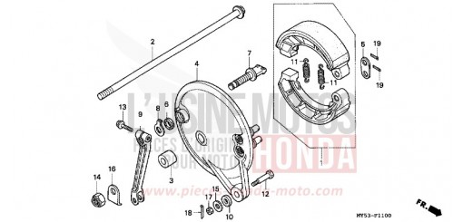 BREMSPLATTE, HINTEN CB500R de 1994